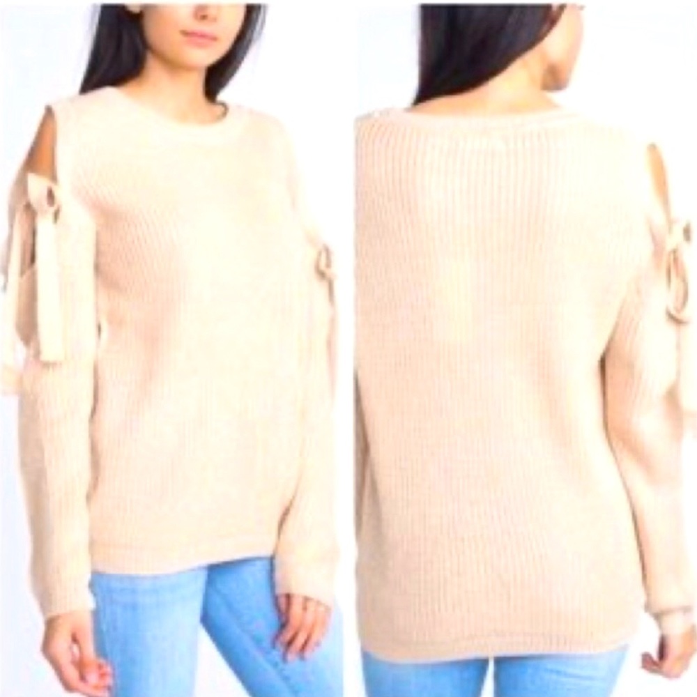 Azz fashion wear nude cold shoulder sweater